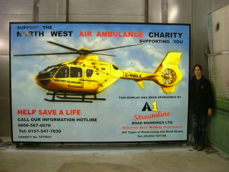 Photo - Bigger than you thought? Me with the Air Ambulance sponsorship board - Air Ambulance 2006 - Blackpool Illuminations Gallery - © Sarah Myerscough