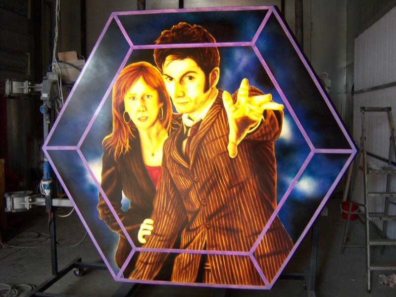 Photo - Dr Who and Donna Road Feature (8 of 9) - Lit up finished product - Dr Who 2008 - Blackpool Illuminations Gallery - © Sarah Myerscough