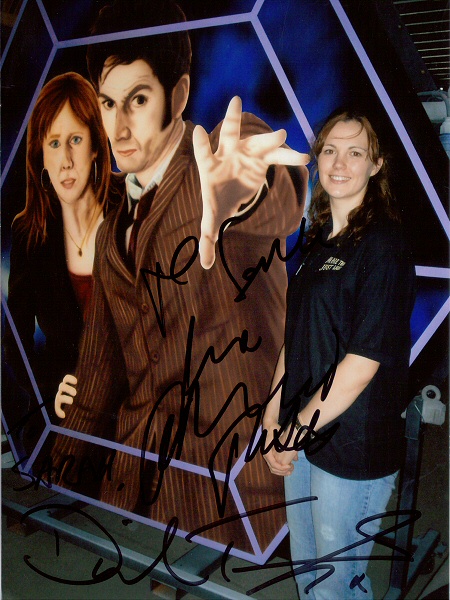 Photo - Sarah Myerscough (me) with Dr Who Road Feature - Signed by David Tennant (© F Price - Many thanks!) - Dr Who 2008 - Blackpool Illuminations Gallery - © Sarah Myerscough