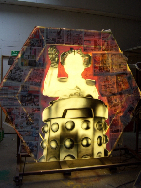 Photo - Davros Road Feature (1 of 6) - Masked up for painting - Dr Who Davros 2009 - Blackpool Illuminations Gallery - © Sarah Myerscough