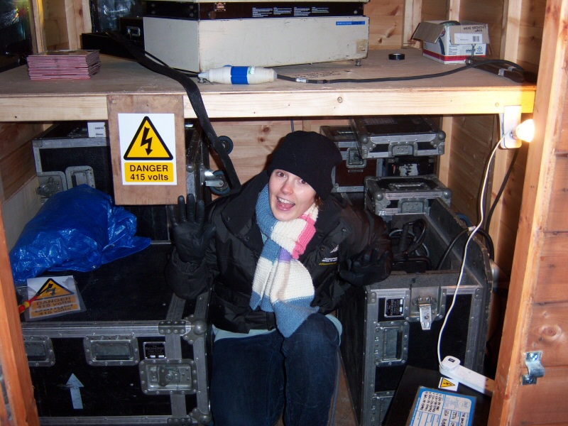 Photo - Sarah Myerscough (me) in the projection shed - Grand Theatre Slides 2008 - Blackpool Illuminations Gallery - © Sarah Myerscough