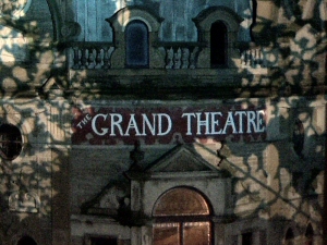 Photo - Detail of the Snow Flake slide projected onto the Grand Theatre