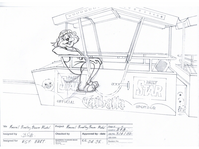 Photo - Approved concept drawing (Design by Doug Sills) - Bradley Beaver (Monorail Ride) - Blackpool Pleasure Beach Gallery - © Sarah Myerscough