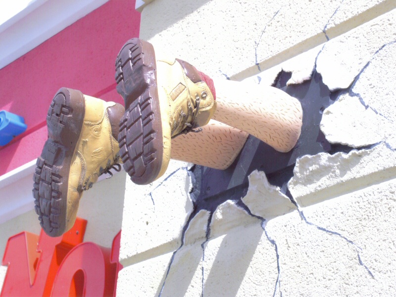 Photo - Finished boots in place on the exterior wall - Frontage Decor (Ripley's Believe It or Not!) - Blackpool Pleasure Beach Gallery - © Sarah Myerscough