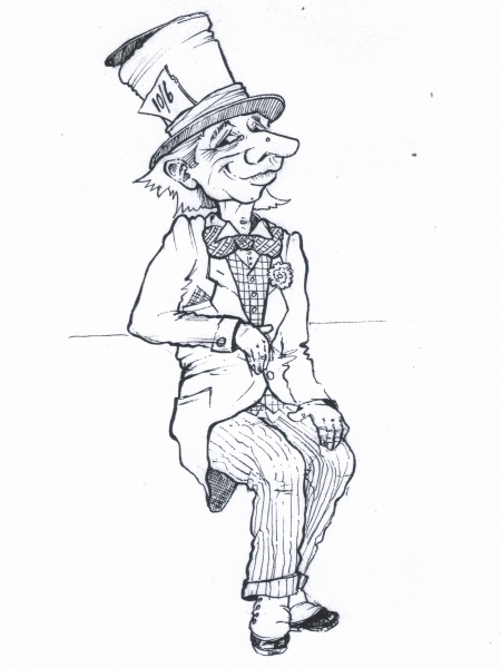 Photo - Original concept drawing (Design by Doug Sills) - Mad Hatter (Alice in Wonderland Ride) - Blackpool Pleasure Beach Gallery - © Sarah Myerscough
