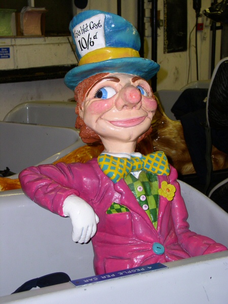 Photo - Fitted into the carriage within the workshop - Mad Hatter (Alice in Wonderland Ride) - Blackpool Pleasure Beach Gallery - © Sarah Myerscough