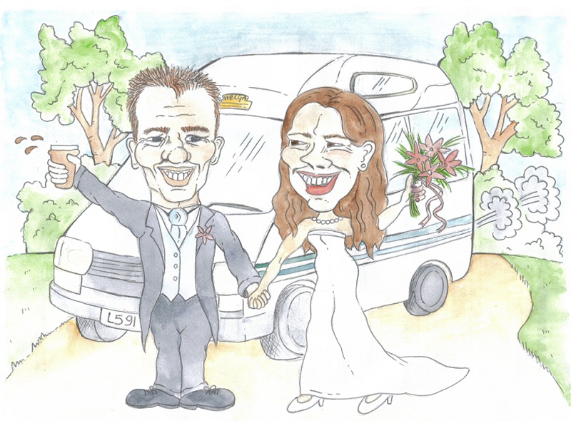 Photo - Invite cover drawing in water colour - Wedding Stationery 2007 - Misc Works Gallery - © Sarah Myerscough