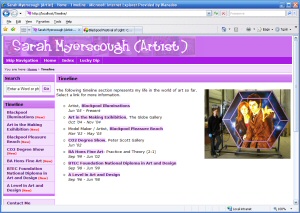 Screenshot - Random image of the Sarah Myerscough website