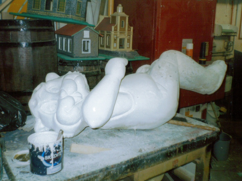 Photo - Carved foam figure ready for fibreglassing - Bradley Beaver (Monorail Ride) - blackpool pleasure beach gallery - © Sarah Myerscough