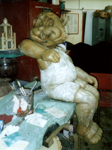 Photo - Fibreglassed figure ready for painting - Bradley Beaver (Monorail Ride) - blackpool pleasure beach gallery - © Sarah Myerscough